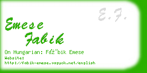 emese fabik business card